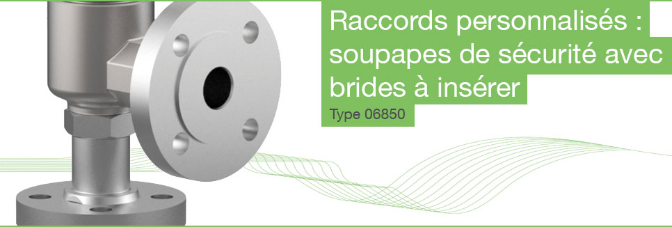 Raccords personnalisés : soupapes de sécurité avec brides à insérer